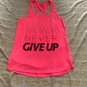 NWOT hot pink racer back inspirational tank top